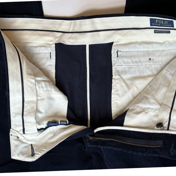 Polo Ralph Lauren Corduroy Pants Navy Flat Front Stretch Classic Fit Men 40/30 - Picture 4 of 10